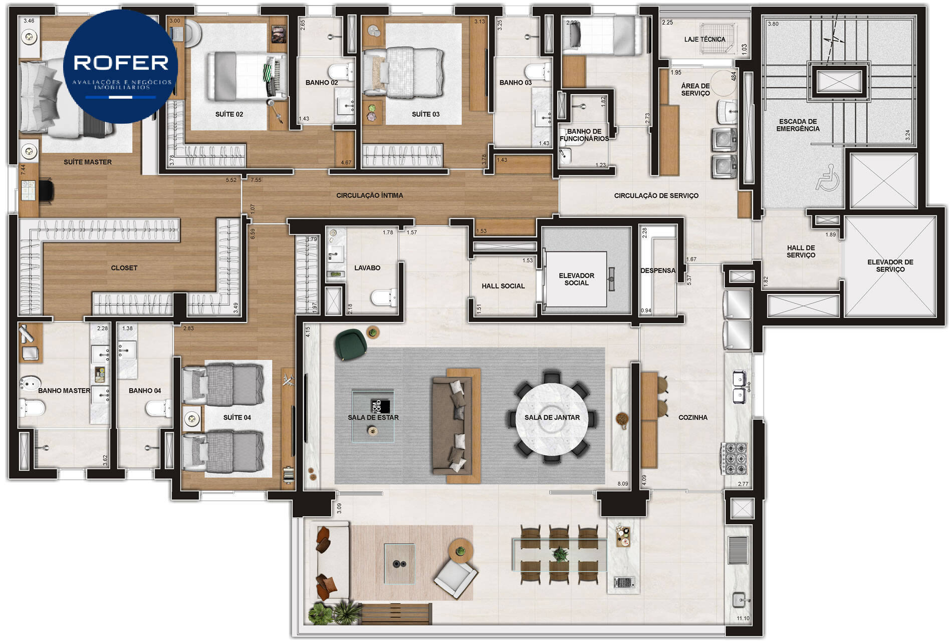 Apartamento à venda com 4 quartos, 256m² - Foto 12